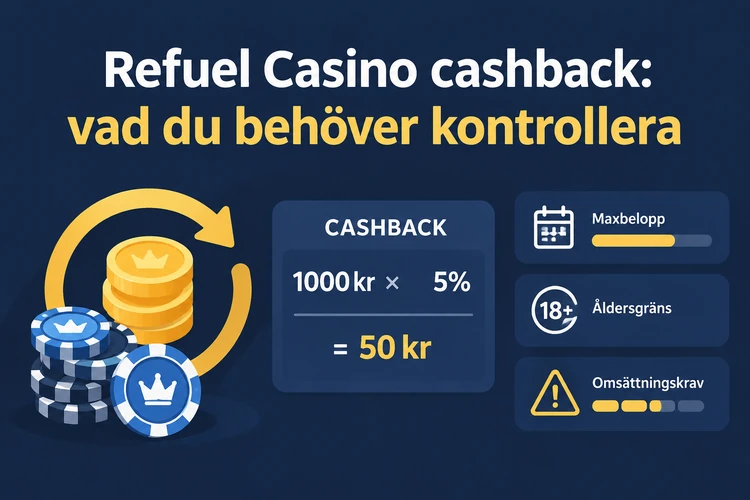 Refuel Casino cashback: vad du behöver kontrollera